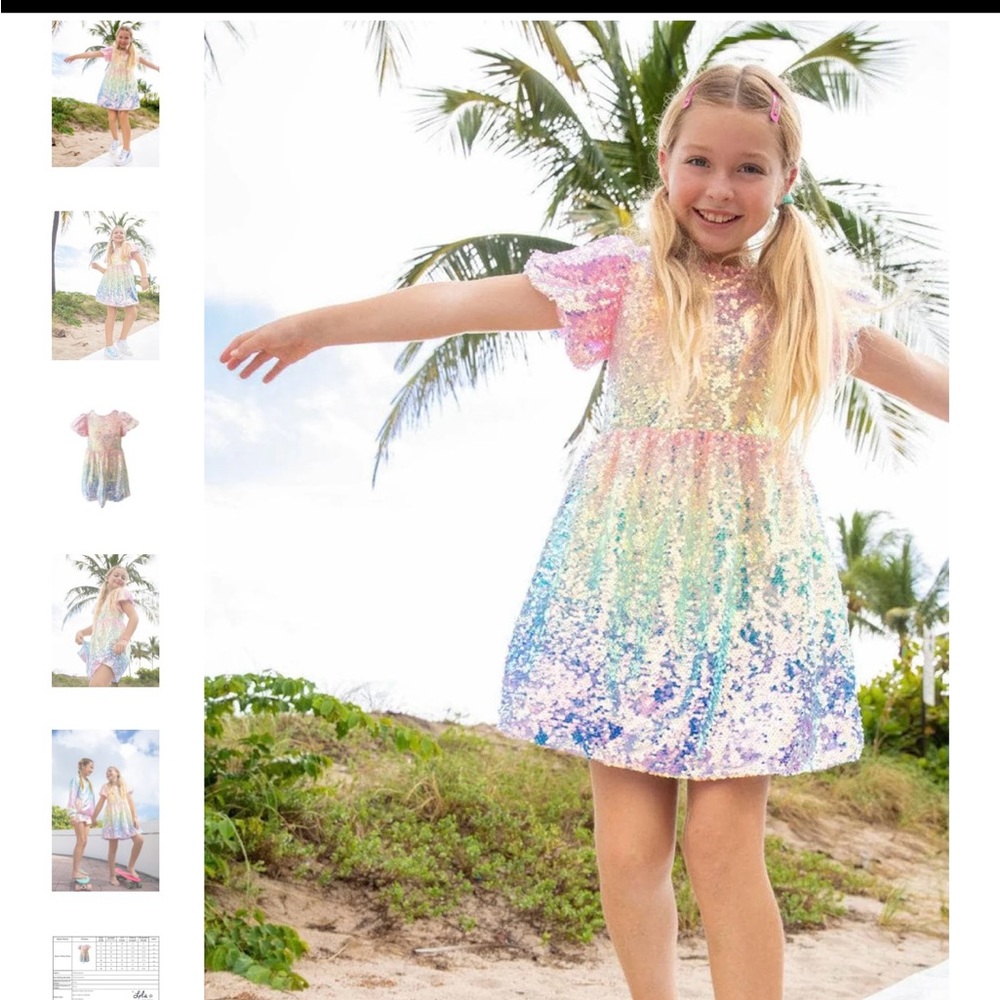 Lola + The Boys Rainbow Sequin Ombré Dress